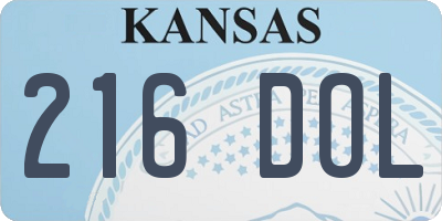 KS license plate 216DOL