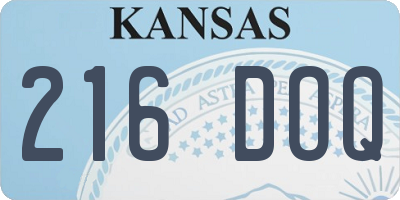KS license plate 216DOQ