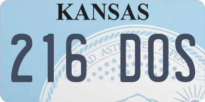 KS license plate 216DOS