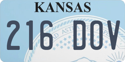 KS license plate 216DOV