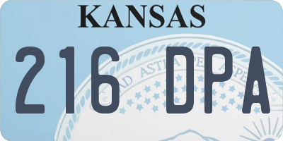 KS license plate 216DPA