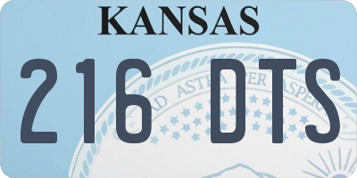 KS license plate 216DTS