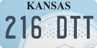 KS license plate 216DTT