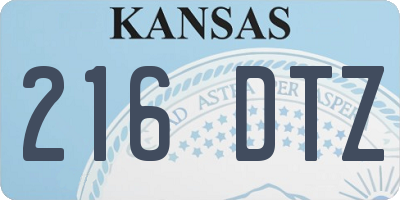 KS license plate 216DTZ