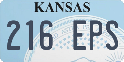 KS license plate 216EPS