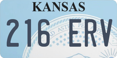 KS license plate 216ERV