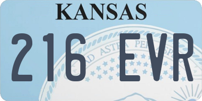 KS license plate 216EVR