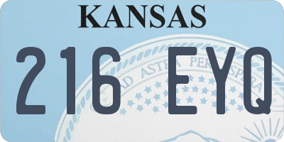 KS license plate 216EYQ