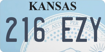 KS license plate 216EZY