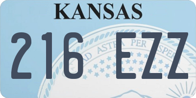 KS license plate 216EZZ