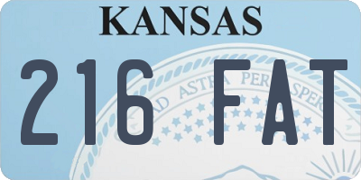 KS license plate 216FAT