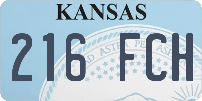 KS license plate 216FCH