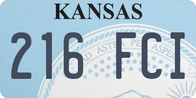 KS license plate 216FCI
