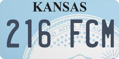 KS license plate 216FCM