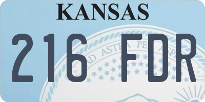 KS license plate 216FDR
