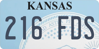 KS license plate 216FDS