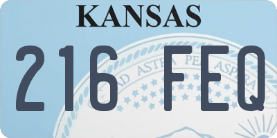KS license plate 216FEQ
