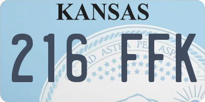 KS license plate 216FFK