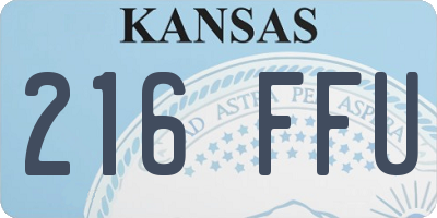 KS license plate 216FFU