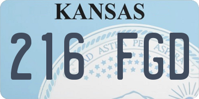KS license plate 216FGD