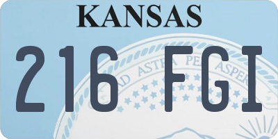 KS license plate 216FGI
