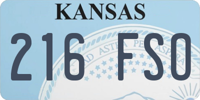 KS license plate 216FSO