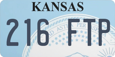 KS license plate 216FTP
