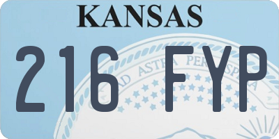 KS license plate 216FYP