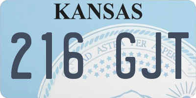 KS license plate 216GJT