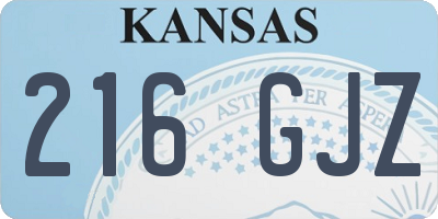KS license plate 216GJZ