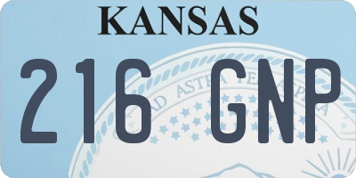 KS license plate 216GNP