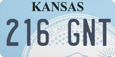 KS license plate 216GNT