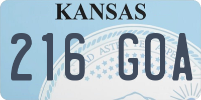 KS license plate 216GOA
