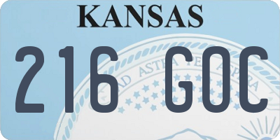 KS license plate 216GOC
