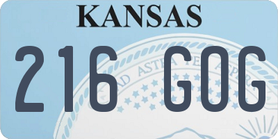 KS license plate 216GOG
