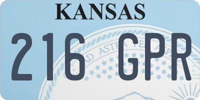 KS license plate 216GPR