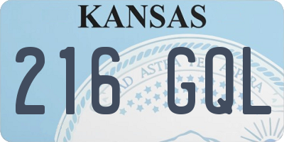 KS license plate 216GQL