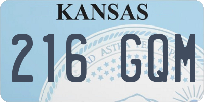 KS license plate 216GQM