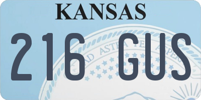 KS license plate 216GUS