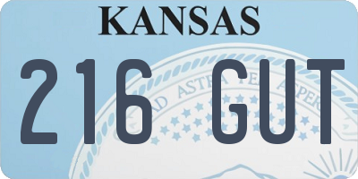 KS license plate 216GUT