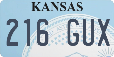KS license plate 216GUX