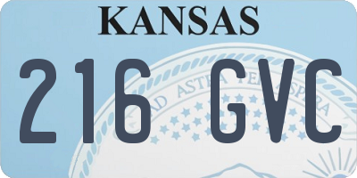 KS license plate 216GVC