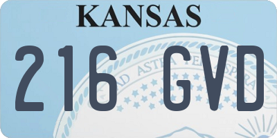 KS license plate 216GVD