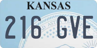 KS license plate 216GVE