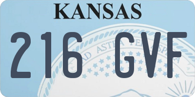 KS license plate 216GVF