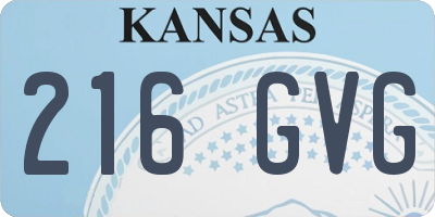 KS license plate 216GVG