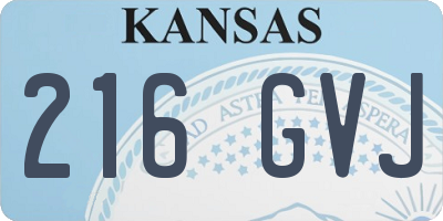 KS license plate 216GVJ