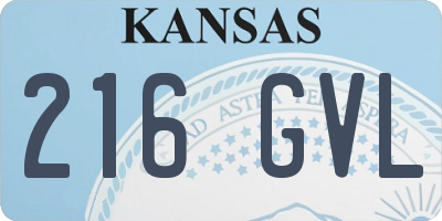 KS license plate 216GVL