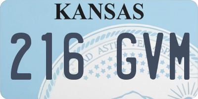 KS license plate 216GVM