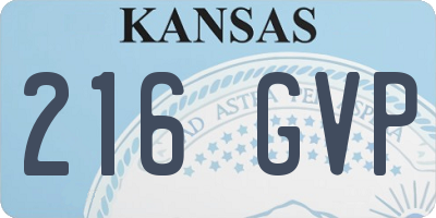 KS license plate 216GVP
